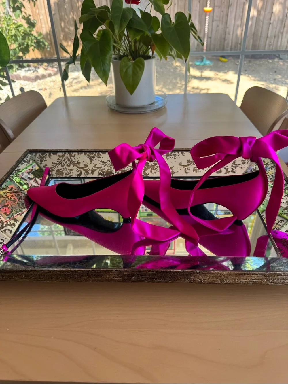 Stella McCartney Pink Satin Ankle Wrap Pumps Size 36.5 - Missing one strap